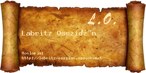 Labritz Osszián névjegykártya